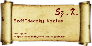 Szádeczky Kozima névjegykártya